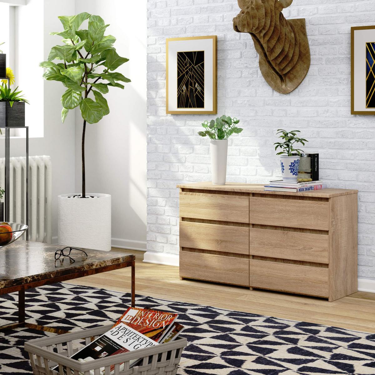 KOMMODE Eiche Sonoma 57/100/35 - Sonoma Eiche, Holzwerkstoff (100/57/35cm) - RAUMHIRSCH FURNITURE