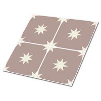 FLIESENAUFKLEBER 9 Stück 30x30 cm selbstklebend Quadrate und Sterne - Beige, Textil (30/1.6/30cm) - TULUP