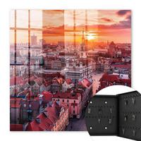 SCHLÜSSELBOX Schwarz 30x30 cm- Türöffnung nach rechts - Sonnenuntergang - Orange, Metall (30/30/5cm) - TULUP