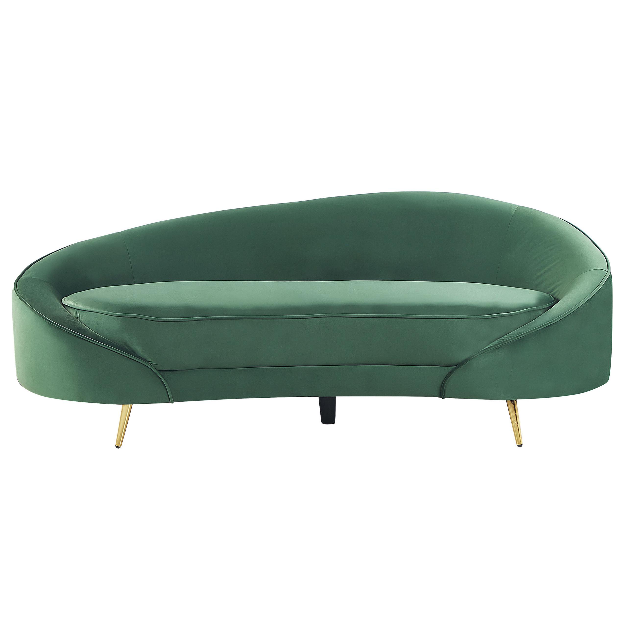 3-SITZER-SOFA Samtstoff Smaragdgrün Savar - Hellgrün, Textil (183/69/84cm) - Beliani