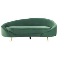 3-SITZER-SOFA Samtstoff Smaragdgrün Savar - Hellgrün, Textil (183/69/84cm) - Beliani