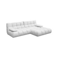 ECKSOFA VIVIEN Weiß Cord - Schwarz/Weiß, Kunststoff/Textil (290/178cm) - KAWOLA