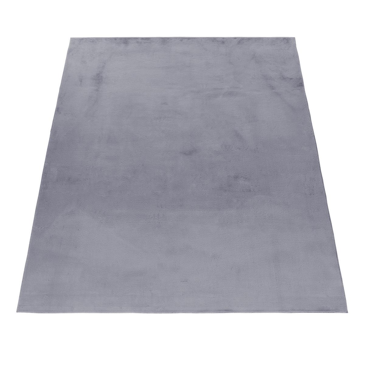 KURZFLORTEPPICH Waschbar NECKAR, einfarbig, aus Polyester, Grau, 60 x 110 cm - Grau, Textil (110/60cm) - KADIMA DESIGN