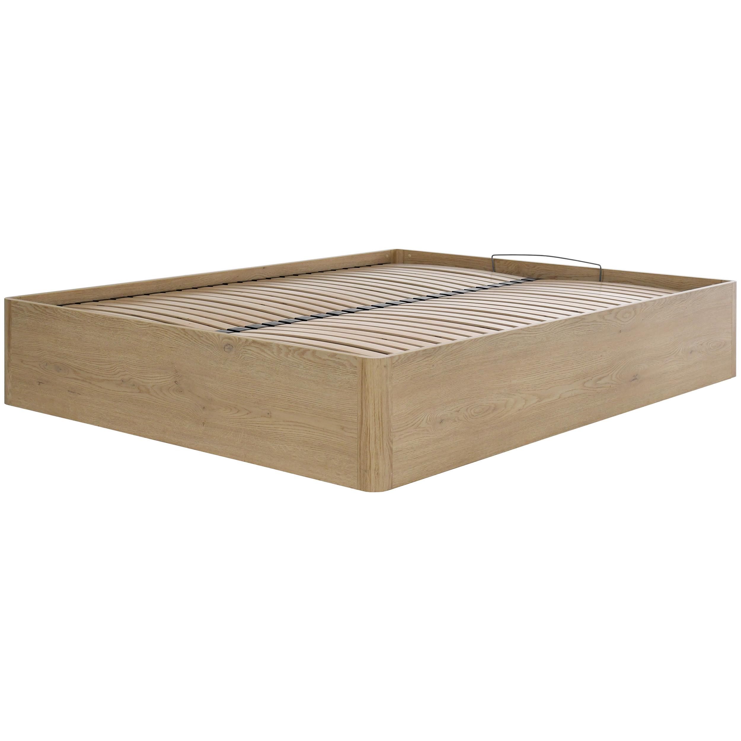BETT Sara mit Bettkasten, ohne Kopfteil und Matratze, 140x200, Cremona Eiche - Eichefarben, Holzwerkstoff (140/200cm) - Beautysofa