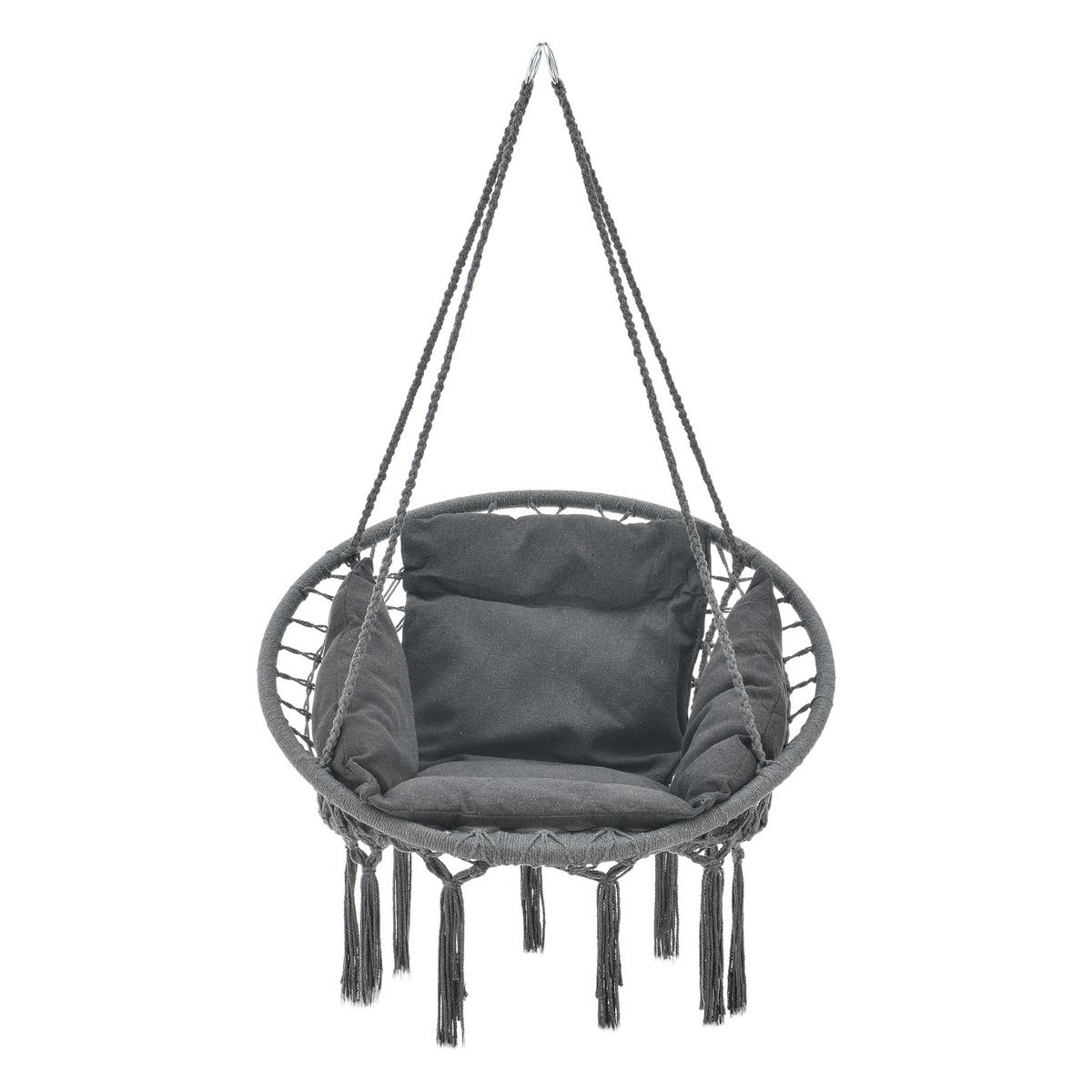 HÄNGESESSEL Kailua - Dunkelgrau, Textil (80/135/80cm) - casa.pro