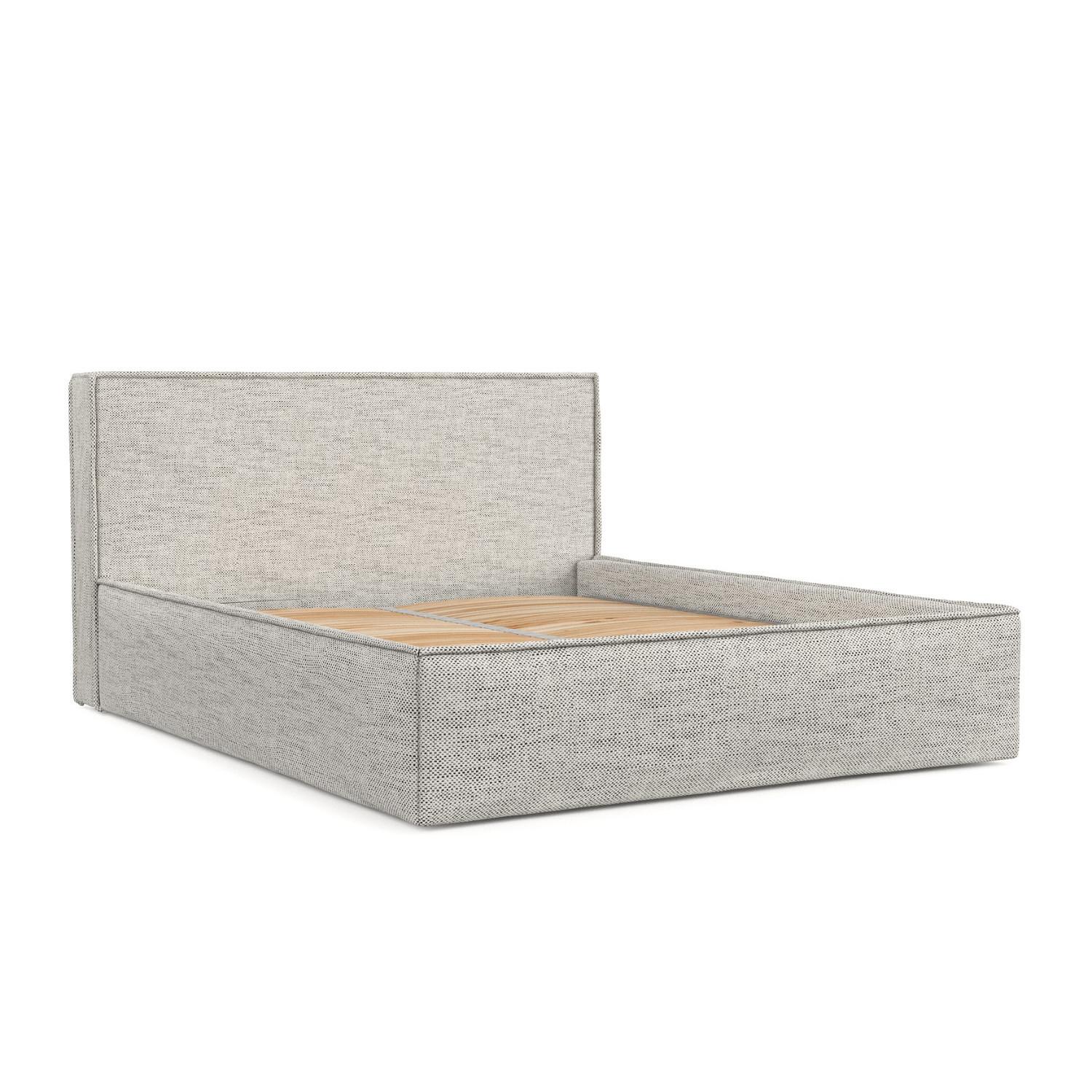 POLSTERBETT Sato mit Stauraum 120/200 cm Hellgrau im Modesto Stoff - Hellgrau/Schwarz, Holz/Holzwerkstoff (120/200cm) - AltaBeds