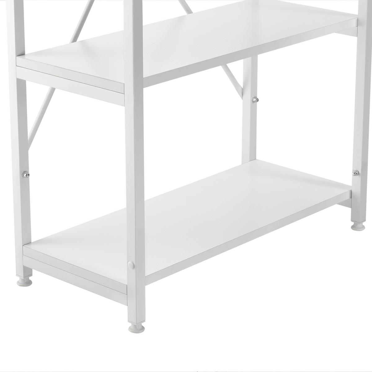 SCHREIBTISCH Stavanger - Weiß, Holzwerkstoff/Metall (60/120/122cm) - [en.casa]