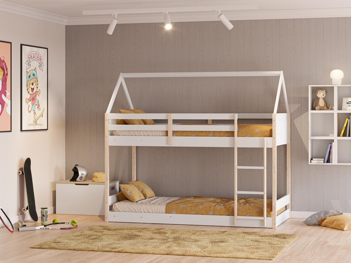 ETAGENBETT Sila Weiß 197.4/103.4/174.9 cm - Weiß, Holz (190/90cm) - Calicosy