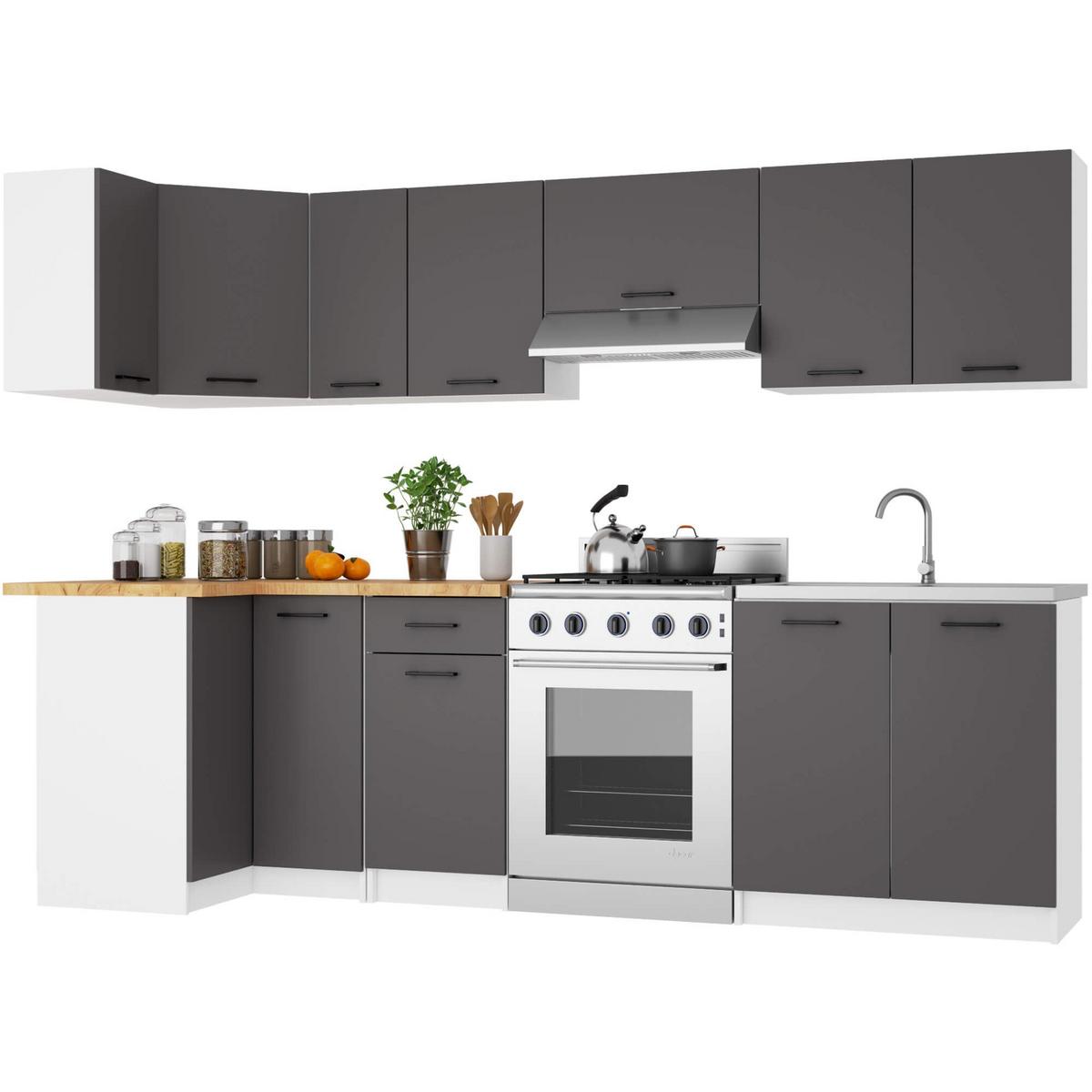 UNTERSCHRANK Weiß, Graphit Grau 85/90/46 - Weiß, Holzwerkstoff (90/85/46cm) - RAUMHIRSCH FURNITURE
