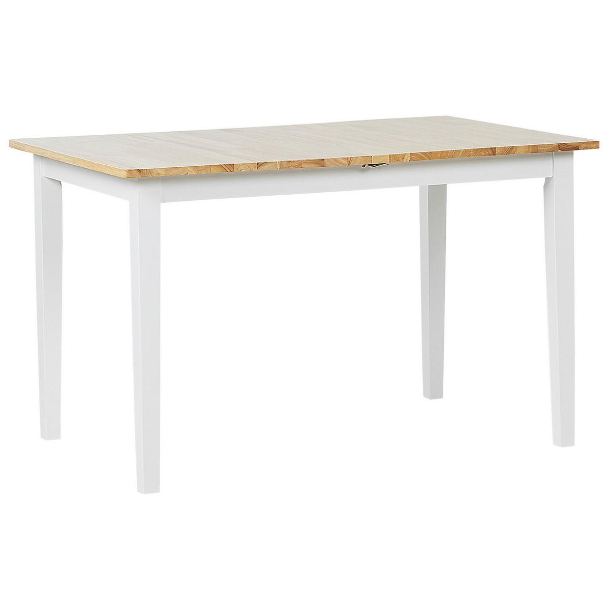ESSZIMMERTISCH 120-150/80/74 cm Hellbraun, Weiß Rechteckig Houston - Hellbraun, Holz (150/80/74cm) - Beliani