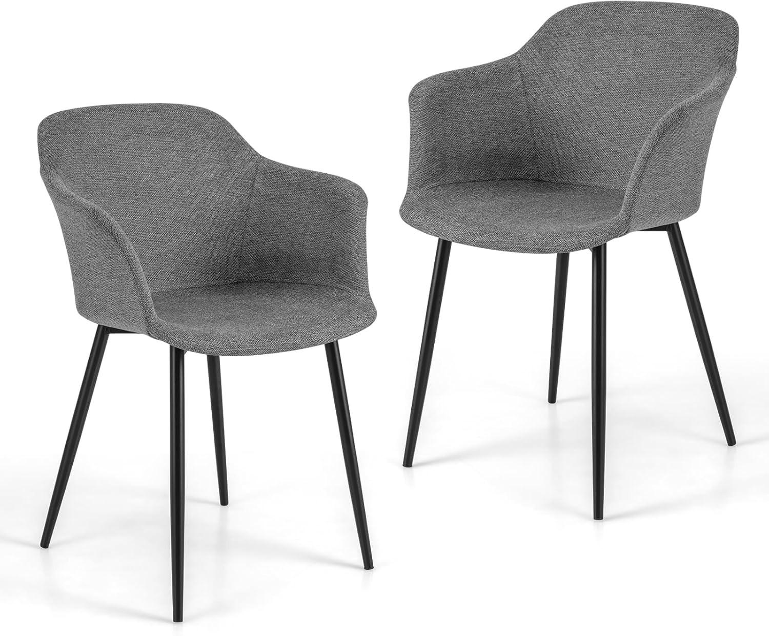 ESSZIMMERSTÜHLE Grau - Grau, Metall (60/83/53cm) - COSTWAY