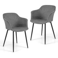 ESSZIMMERSTÜHLE Grau - Grau, Metall (60/83/53cm) - COSTWAY