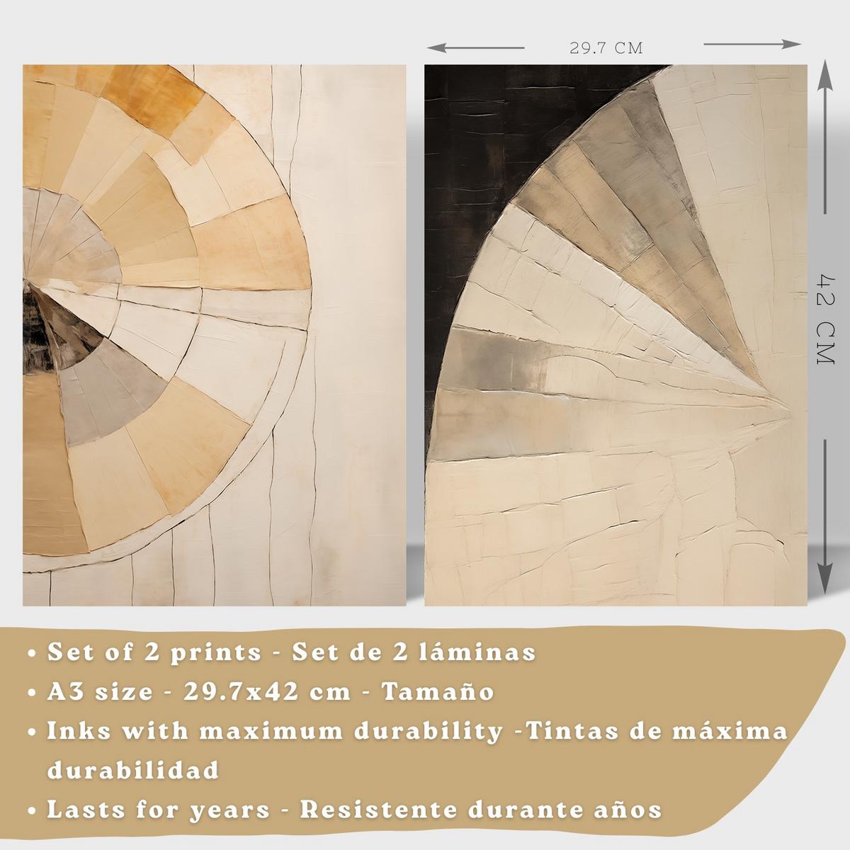 POSTER Set of 2 Abstract Wall Art Prints Modern Living Room Bedroom Kitchen Bathroom Decor Weißer Rahmen A3 - Weiß, Papier (29.7/1/42cm) - Nacnic