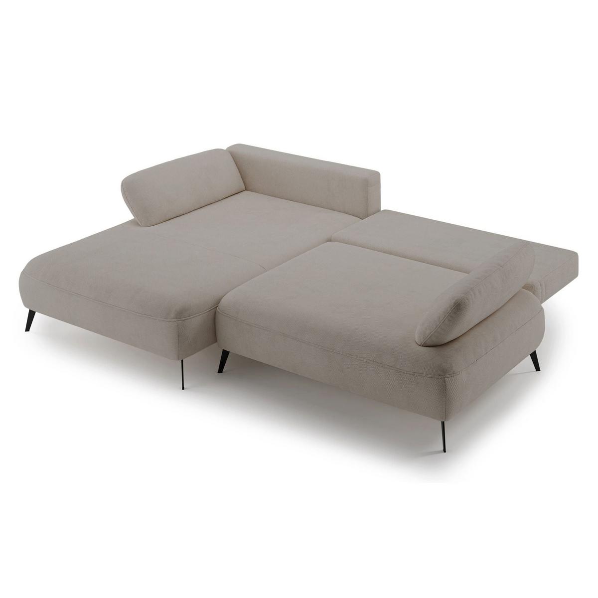 ECKSOFA Avolla Beige links - Beige/Schwarz, Textil/Metall (284/186cm) - Selsey