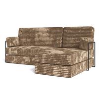 ECKSOFA NOTIA modulares Boneless Sofa mit Schlaffunktion Beige Kordstoff - Beige, Textil (200/120cm) - MASSENO