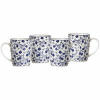 KAFFEEBECHER Royal Sakura weiß-blau 350 ml 4er Set - Blau/Weiß, Keramik (0.35L) - Ritzenhoff Breker