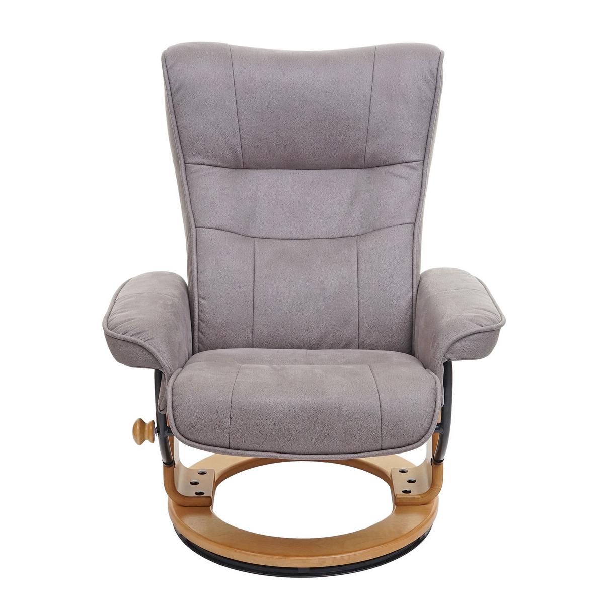 RELAXSESSEL MIT HOCKER Hellgrau - Hellgrau, Textil (85/104/117cm) - MCA