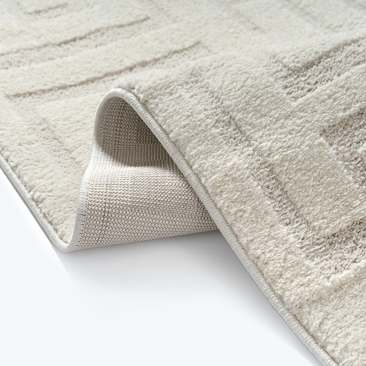 KURZFLORTEPPICH Geometrisch MUOTA Polypropylen Creme 160 x 220 cm - Beige, Textil (160/220cm) - KADIMA DESIGN