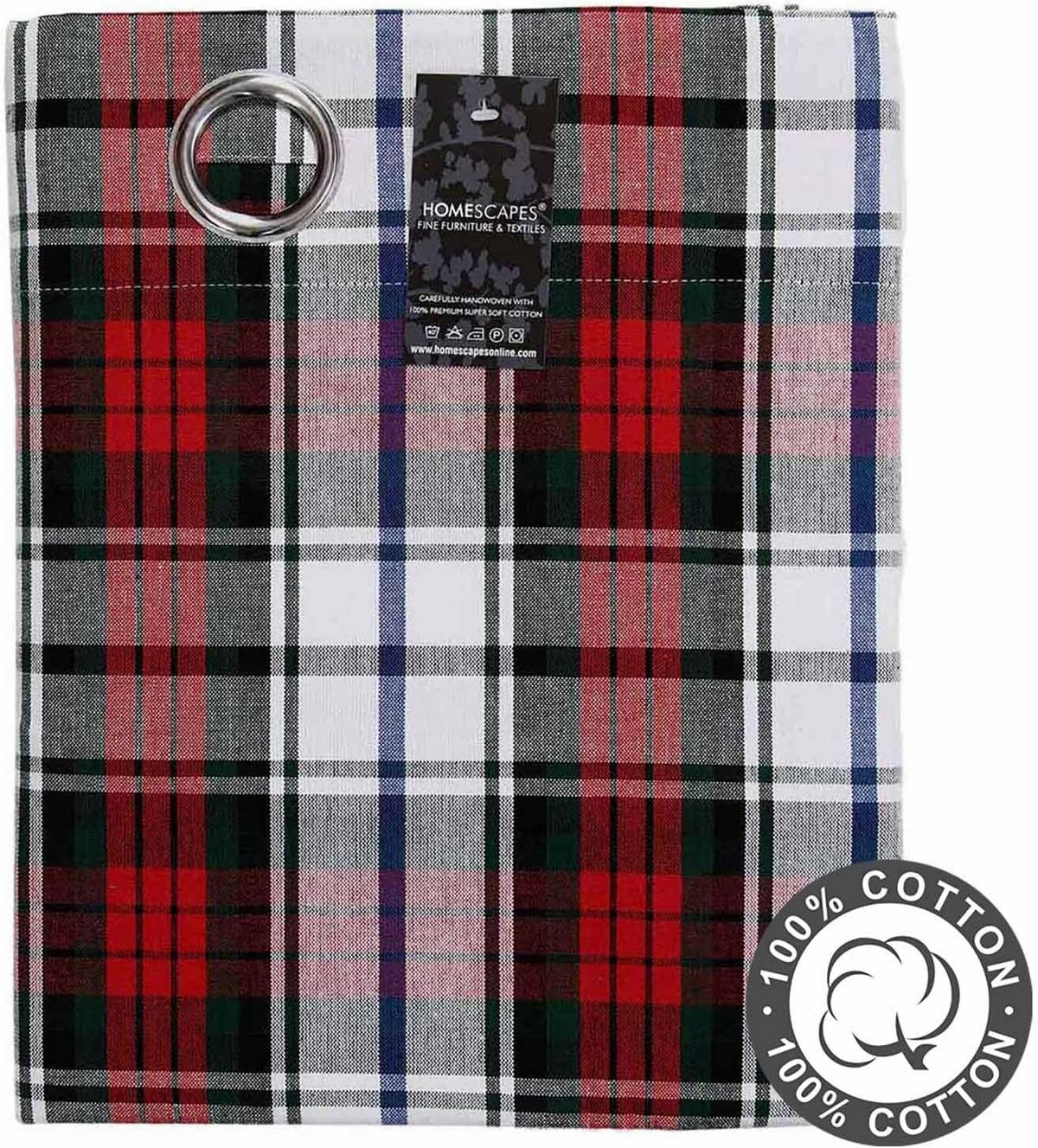 ÖSENVORHANG Schottenkaro Macduff blickdicht 2er-Set, 137/182 cm - Blau/Rot, Textil (137/182cm) - Homescapes