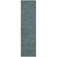 WOLLTEPPICH ALNE, einfarbig, Türkis, 80 x 230 cm - Blau, Textil (230/80cm) - KADIMA DESIGN