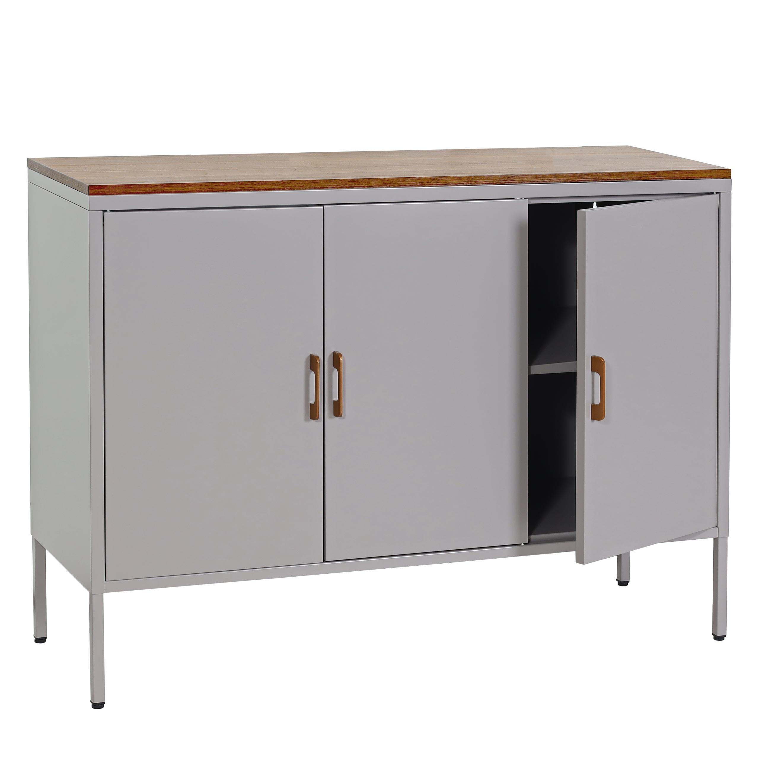 KOMMODE -3 Grau - Grau, Metall (120/90/40cm) - MCW