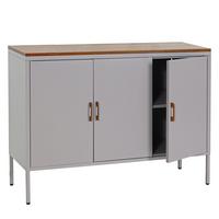 KOMMODE -3 Grau - Grau, Metall (120/90/40cm) - MCW