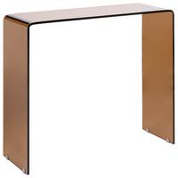 KONSOLENTISCH Sicherheitsglas Braun Kendall - Braun, Glas (90/75/30cm) - Beliani