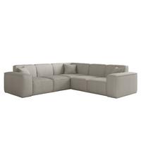 SOFA Celes Premium Stoff Scala - Hellgrau, Holzwerkstoff/Textil (246/246cm) - Fun Möbel