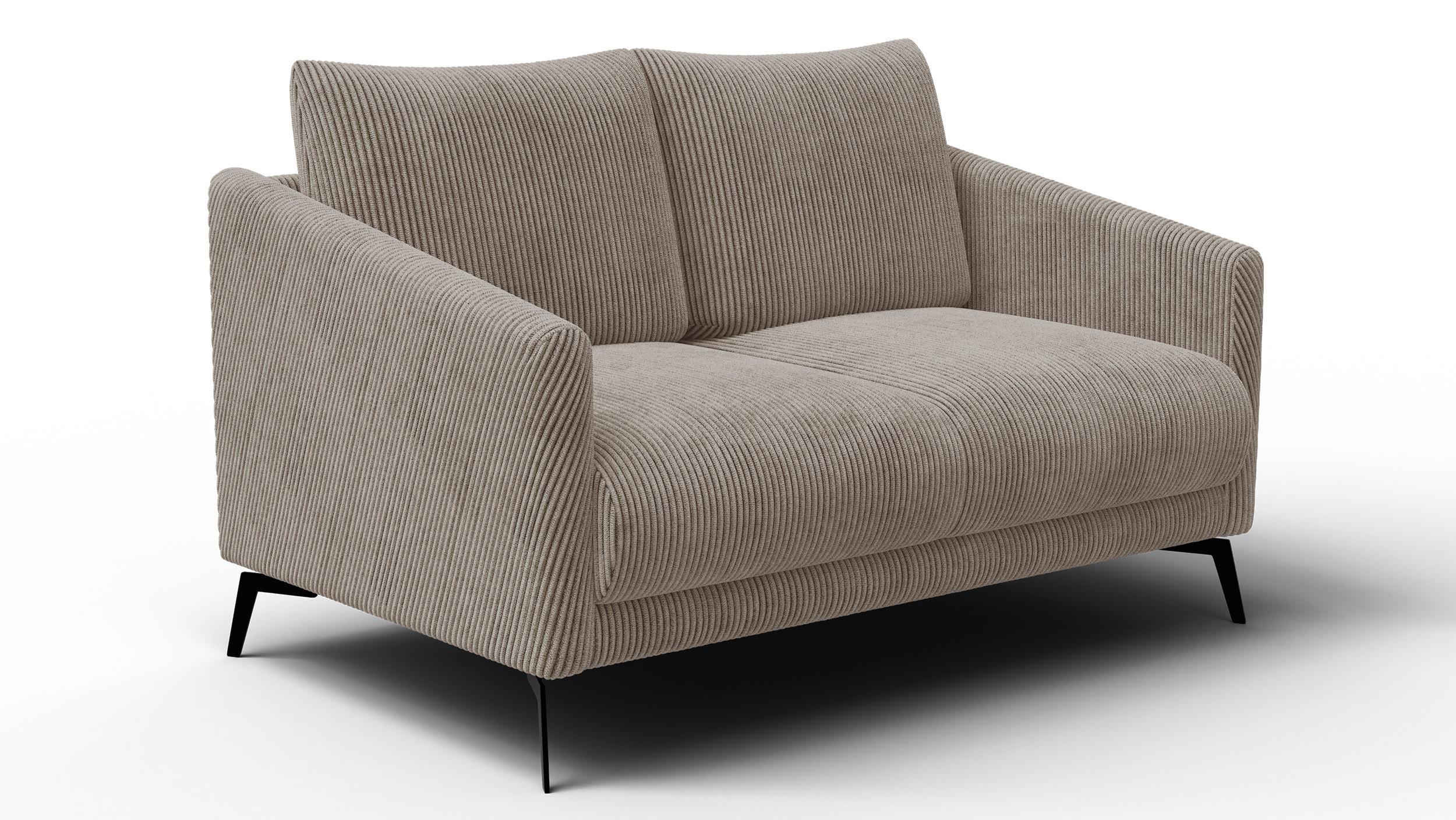 SOFA VILT 2-Sitzer, taupe - Taupe/Schwarz, Holzwerkstoff/Textil (142/89/94cm) - Wozimo
