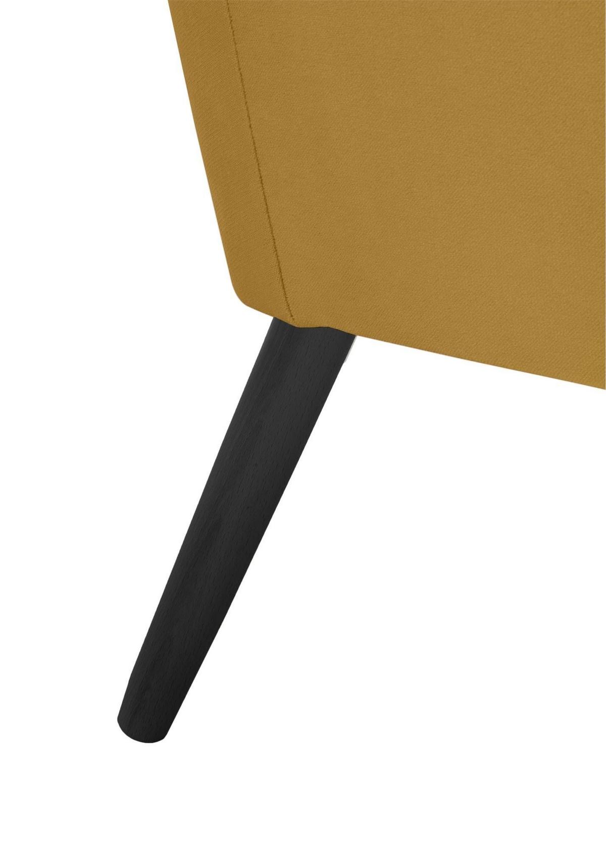 SESSEL Kachka Bezug Samtvelour Buche schwarz / mais - Currygelb/Buche Kolonial, Kunststoff (71/81/67cm) - 58aufmkessel