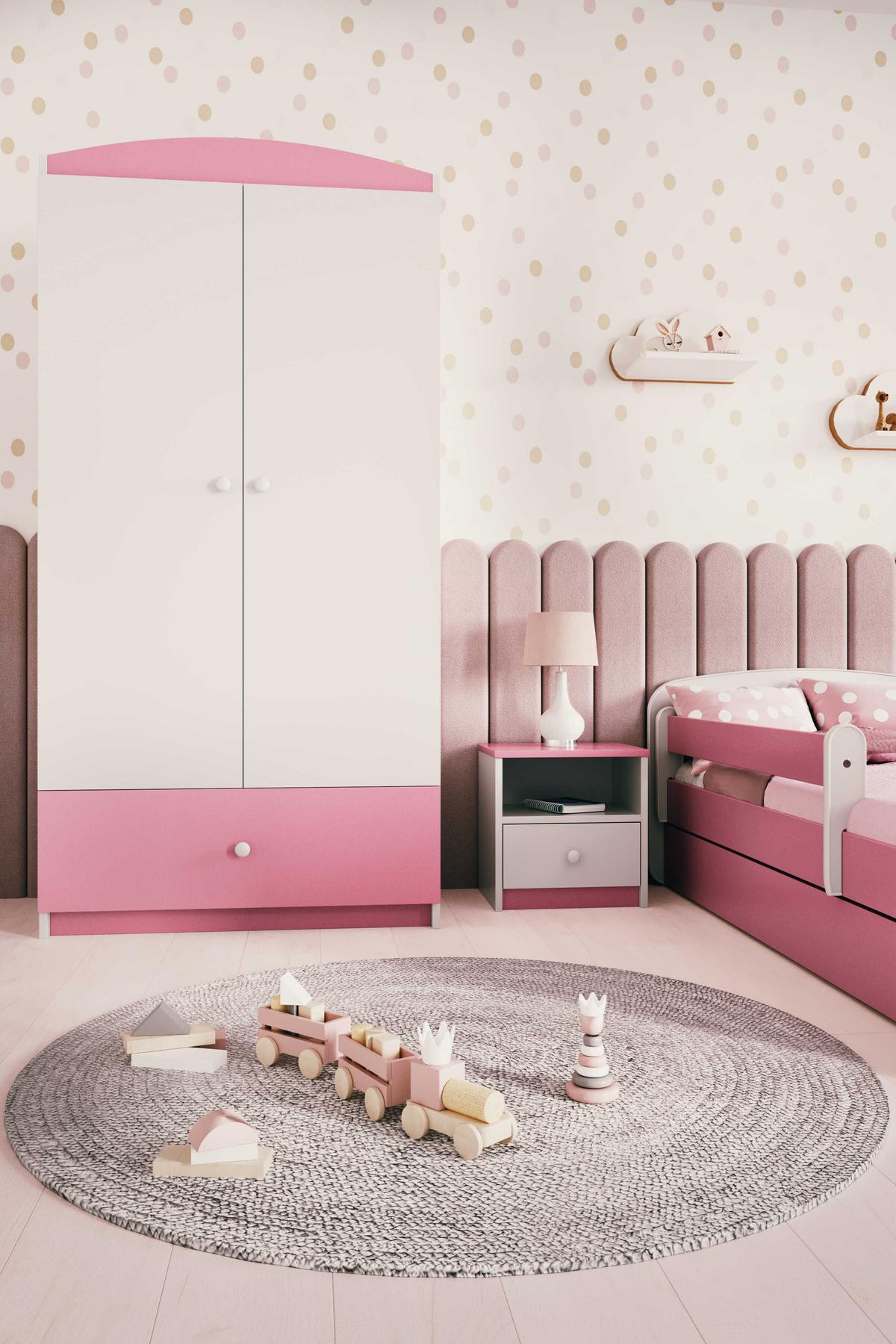 KINDERKLEIDERSCHRANK Basic - Hellrosa, Holzwerkstoff (90/175/52cm) - RAUMHIRSCH FURNITURE