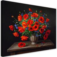 LEINWANDBILD Blumen 30x20cm - Rot, Textil (30/20cm) - Feeby