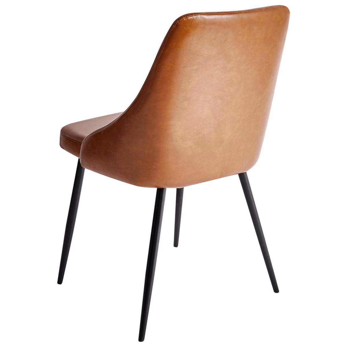 ESSZIMMERSTUHL 2er-Set Kunstleder Goldbraun Valerie - Goldfarben, Kunststoff (54/84/46cm) - Beliani