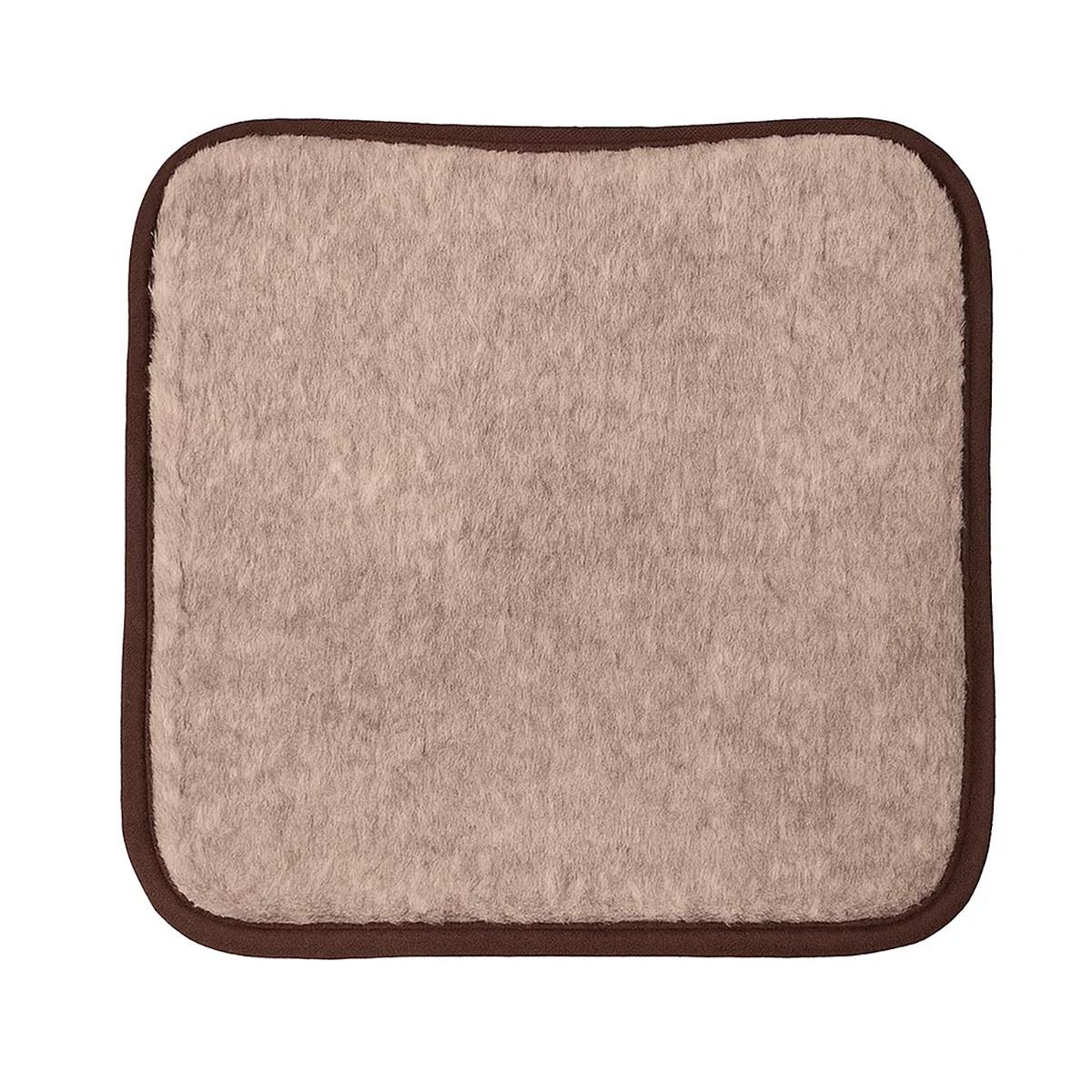 SITZKISSEN Merino Schurwolle Weiches Wollkissen Rechteckig 40/40 cm - Braun, Fell (40/40cm) - Provellus