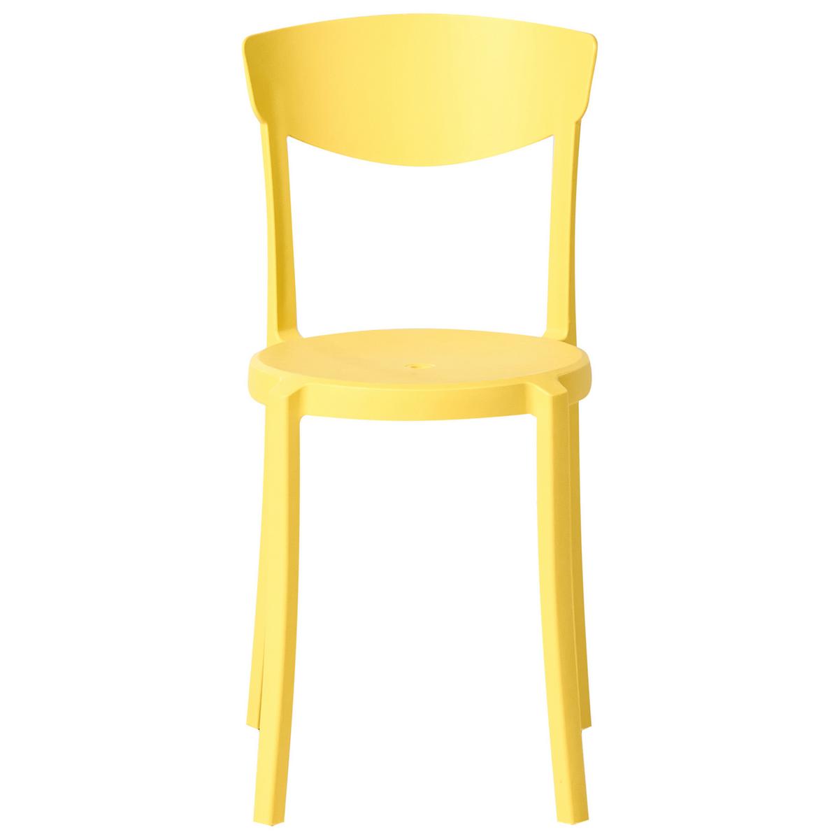 GARTENSTUHL 4er-Set Gelb Vieste - Gelb, Kunststoff (42/80/38cm) - Beliani