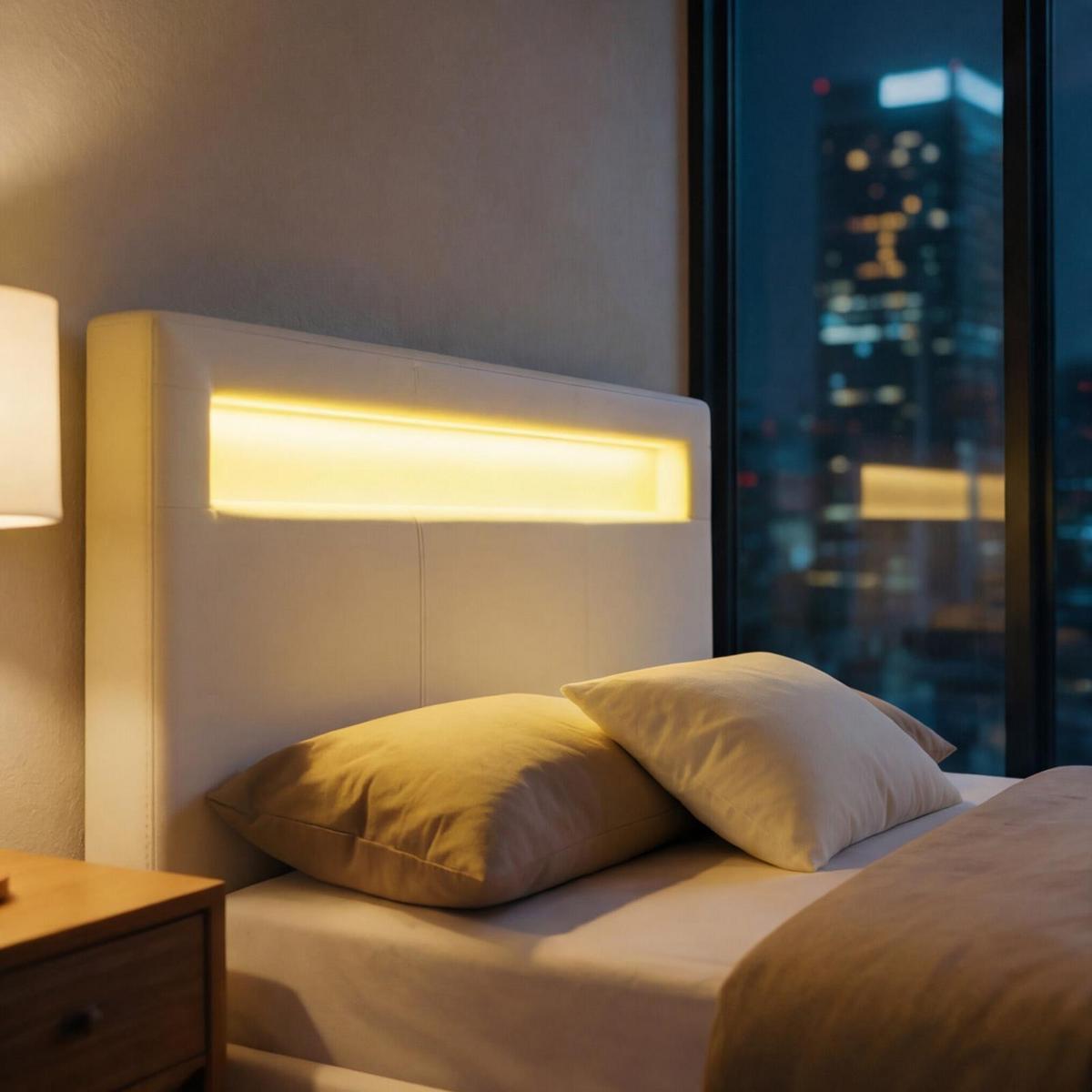 POLSTERBETT MIT LED MIRASOL 120X200 CM - Weiß, Textil (120/200cm) - CARO-Möbel