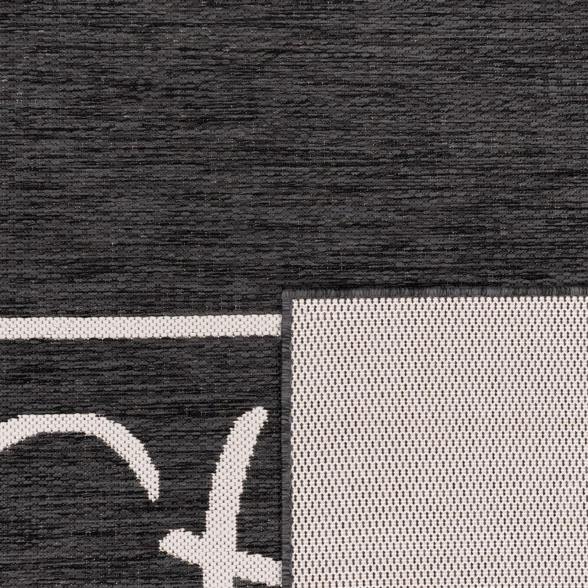 FLACHWEBTEPPICH, mit Schriftzug, aus Polypropylen, Anthrazit, 60 x 100 cm - Anthrazit, Textil (100/60cm) - KADIMA DESIGN