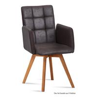ARMLEHNSTUHL (8er-Set) Dione 52x91x60 Eiche geölt/Espresso - Eichefarben/Dunkelbraun, Kunststoff (60/91/52cm) - 58aufmkessel