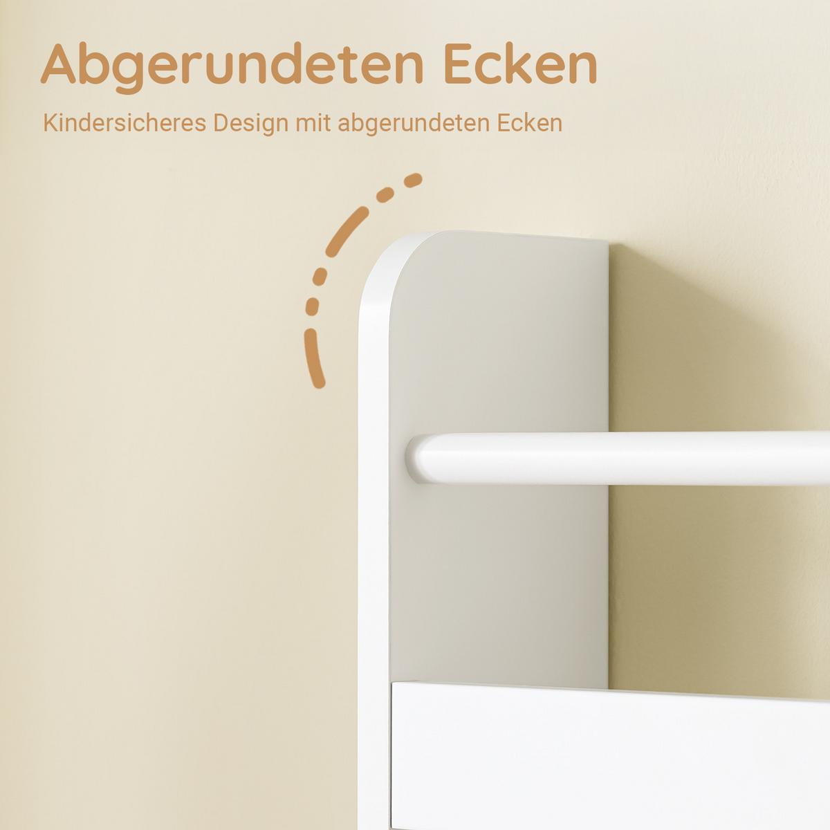 KINDERREGAL mit 4 Fächern Bücherregal Weiß 80x12x118cm - Weiß, Holzwerkstoff (12/118/80cm) - SoBuy