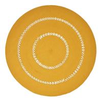 TEPPICH geflochten rund mit Häkel-Muster 120 cm - Currygelb, Textil (120/120cm) - Homescapes