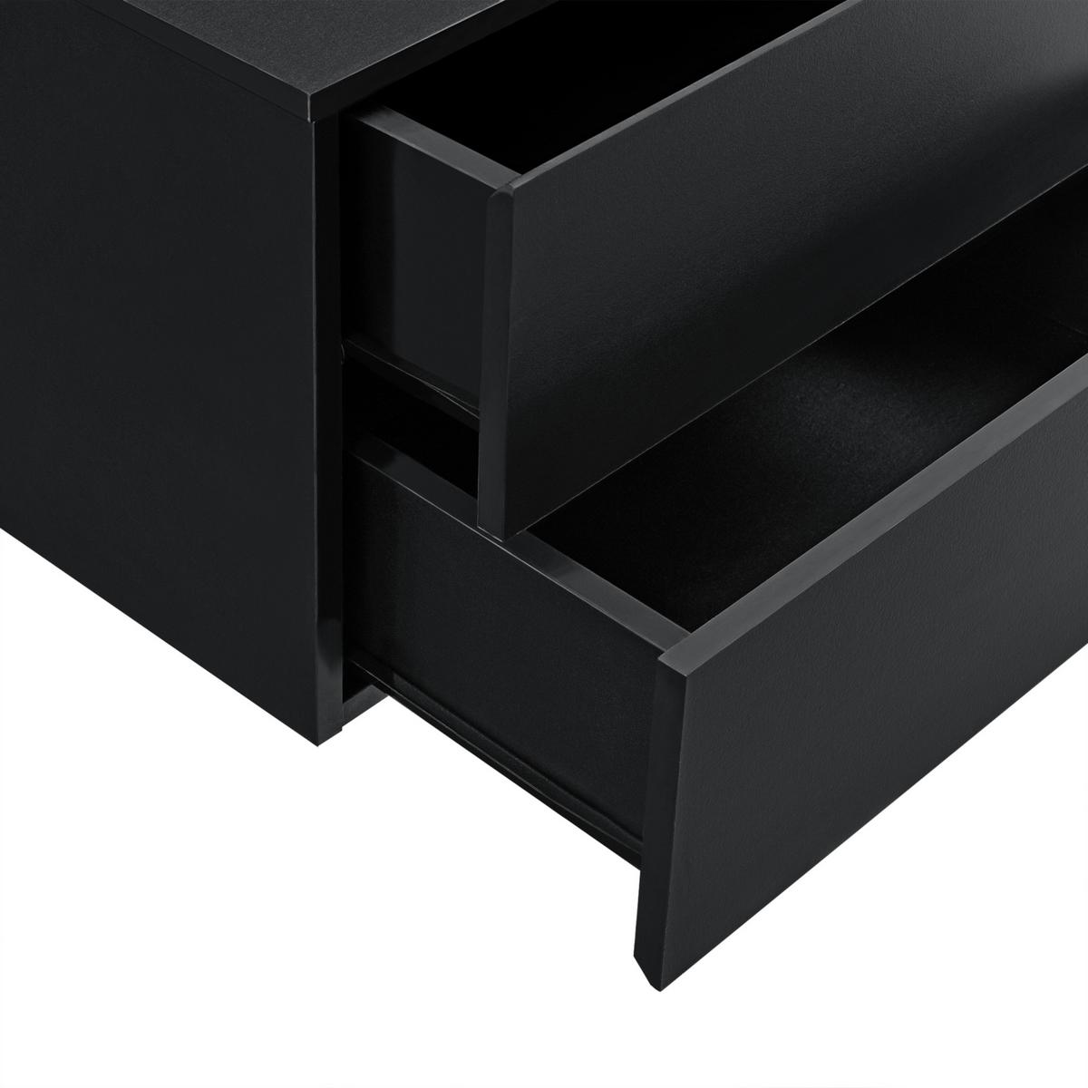 WANDREGAL Ampfing - Schwarz, Holzwerkstoff (40/30/29cm) - [en.casa]