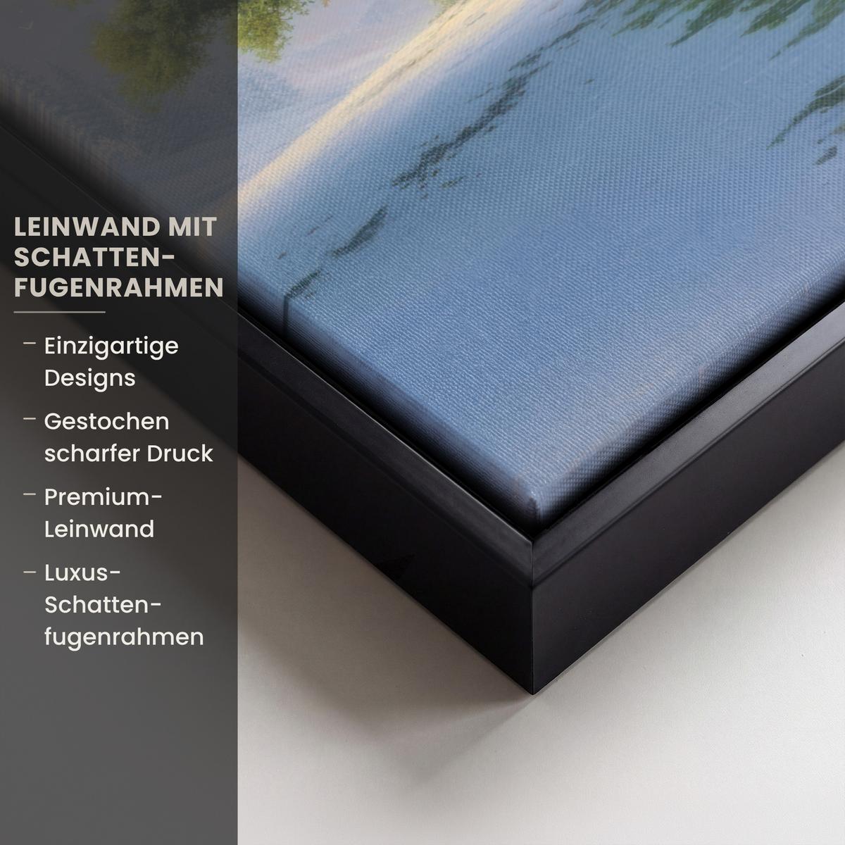 LEINWAND Bilder mit Rahmen - Baum - Jahreszeiten - Winter - Landschaft - 30x40 - Multicolor, Textil (30/40cm) - MuchoWow