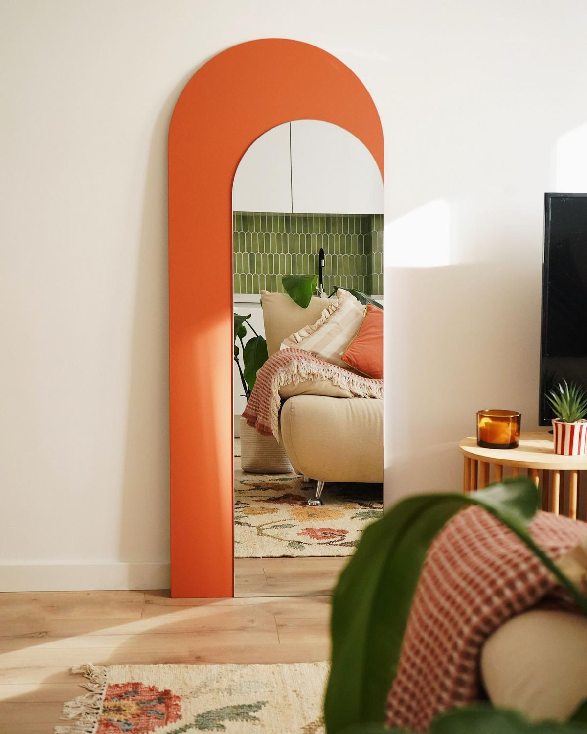 WANDSPIEGEL 55/140 cm Orange Groises - Orange, Glas (55/140/2cm) - Beliani