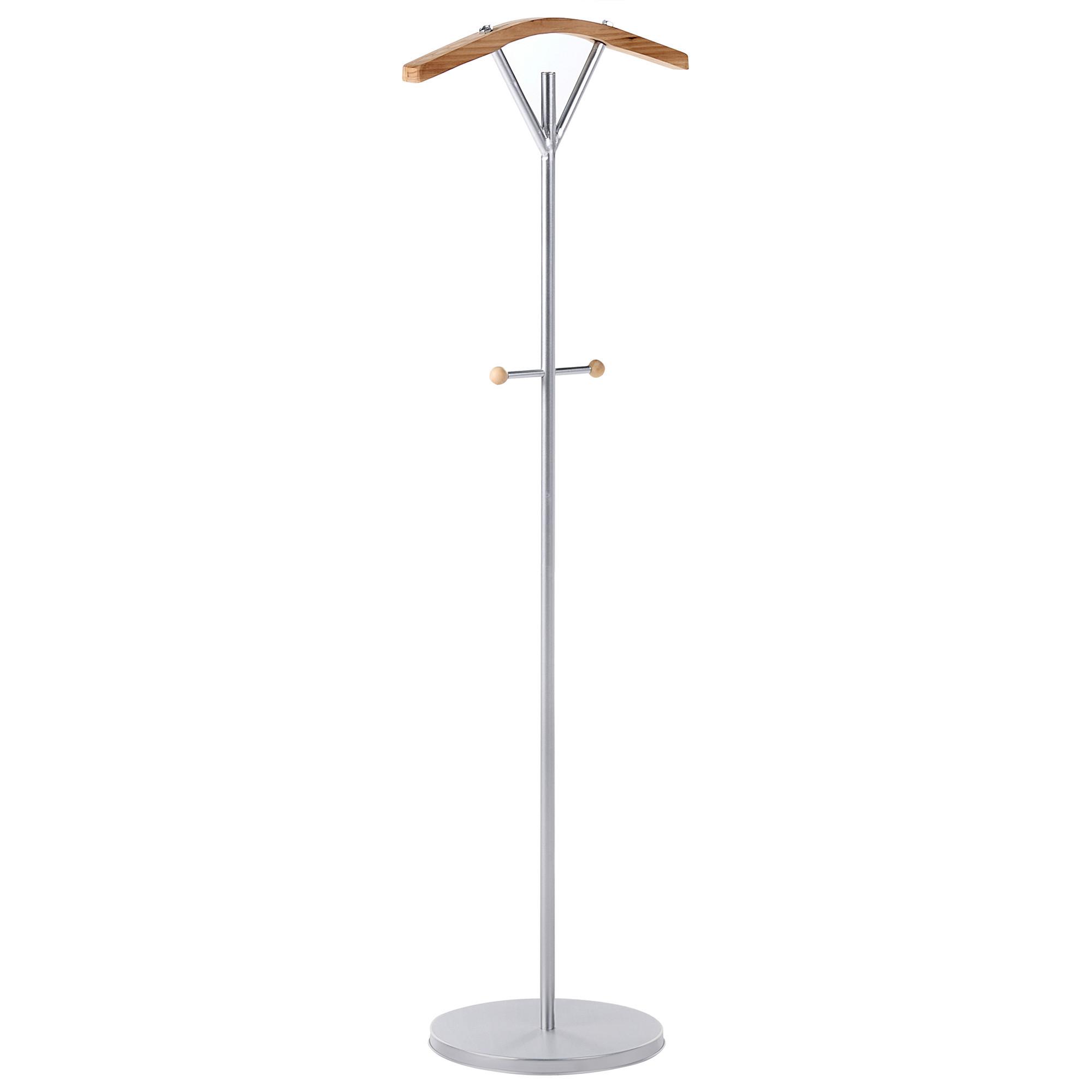 GARDEROBENSTÄNDER Silber Thompson - Hellbraun, Metall (40/130/30cm) - Beliani