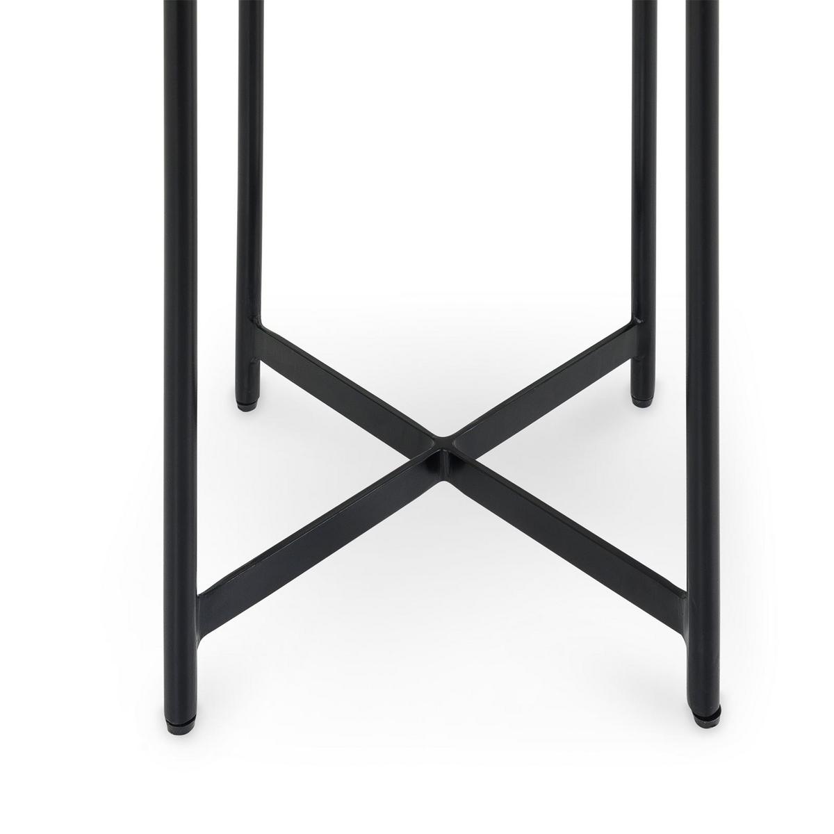 BEISTELLTISCH CRATO schwarz/weiß - Schwarz/Weiß, Metall (36/36/55cm) - IDIMEX