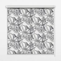 INNENROLLO - Fensterrollo - Rollo - 90x180 cm - Gezeichnete Blumen - Grau, Kunststoff (90/180/0.5cm) - TULUP