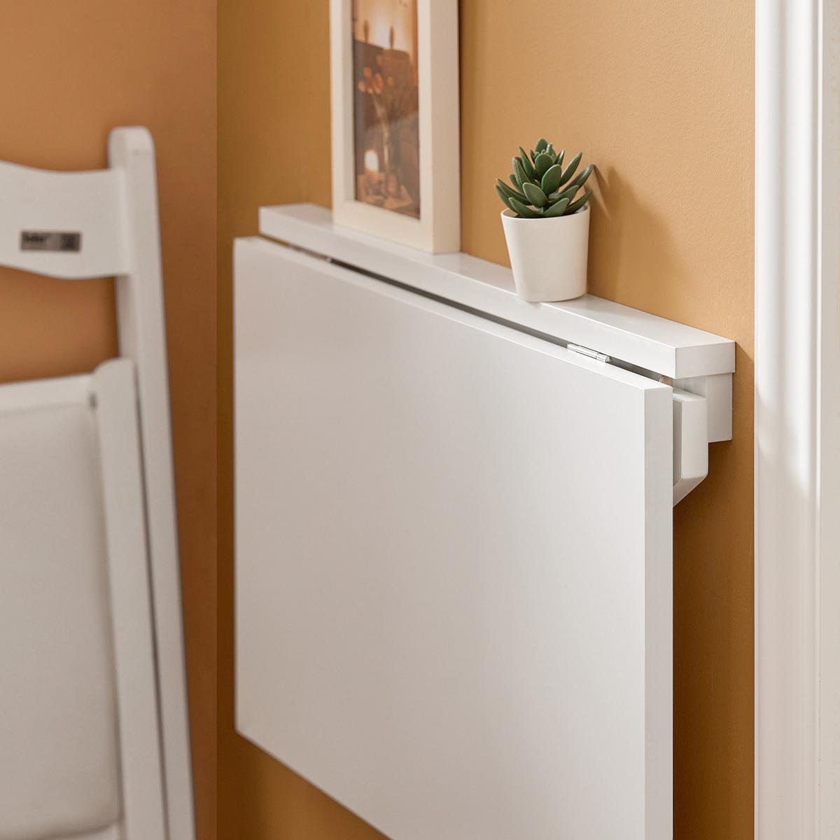 WANDKLAPPTISCH Weiß 60x40cm - Weiß, Holzwerkstoff (60/6/40cm) - SoBuy