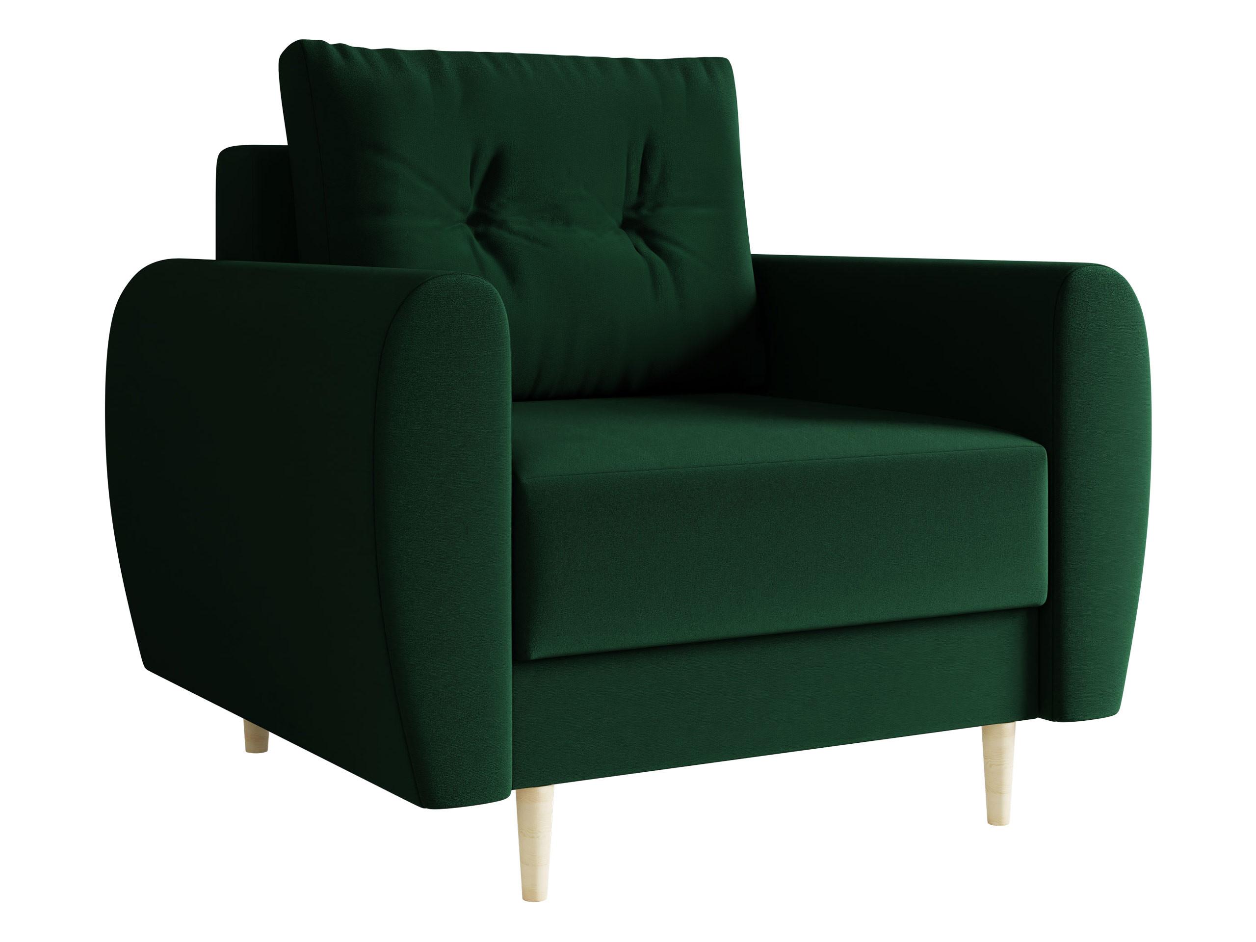 SESSEL Palermo - Naturfarben/Grün, Holz/Textil (104/95/82cm) - MIRJAN24