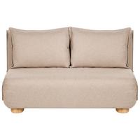 SCHLAFSOFA 2-Sitzer Kunstleinen Beige Abisko - Hellbraun/Beige, Textil (140/80/82cm) - Beliani