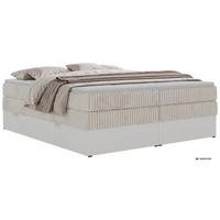 BOXSPRINGBETT TRAVIT ZERO KING 180/200 - Beige Cord - Topper Visco - H3 - Beige/Schwarz, Kunststoff/Textil (180/200cm) - MKS